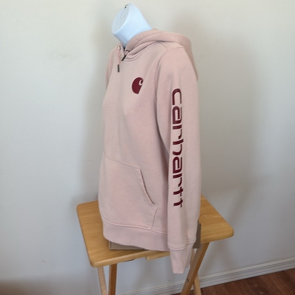Carhartt Light Pink Hoodie with Logo Size Small - Picture 2 of 15